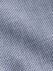 Chambray Blue Regular Fit Textured Linen Blend Blazer - Image 7 of 11