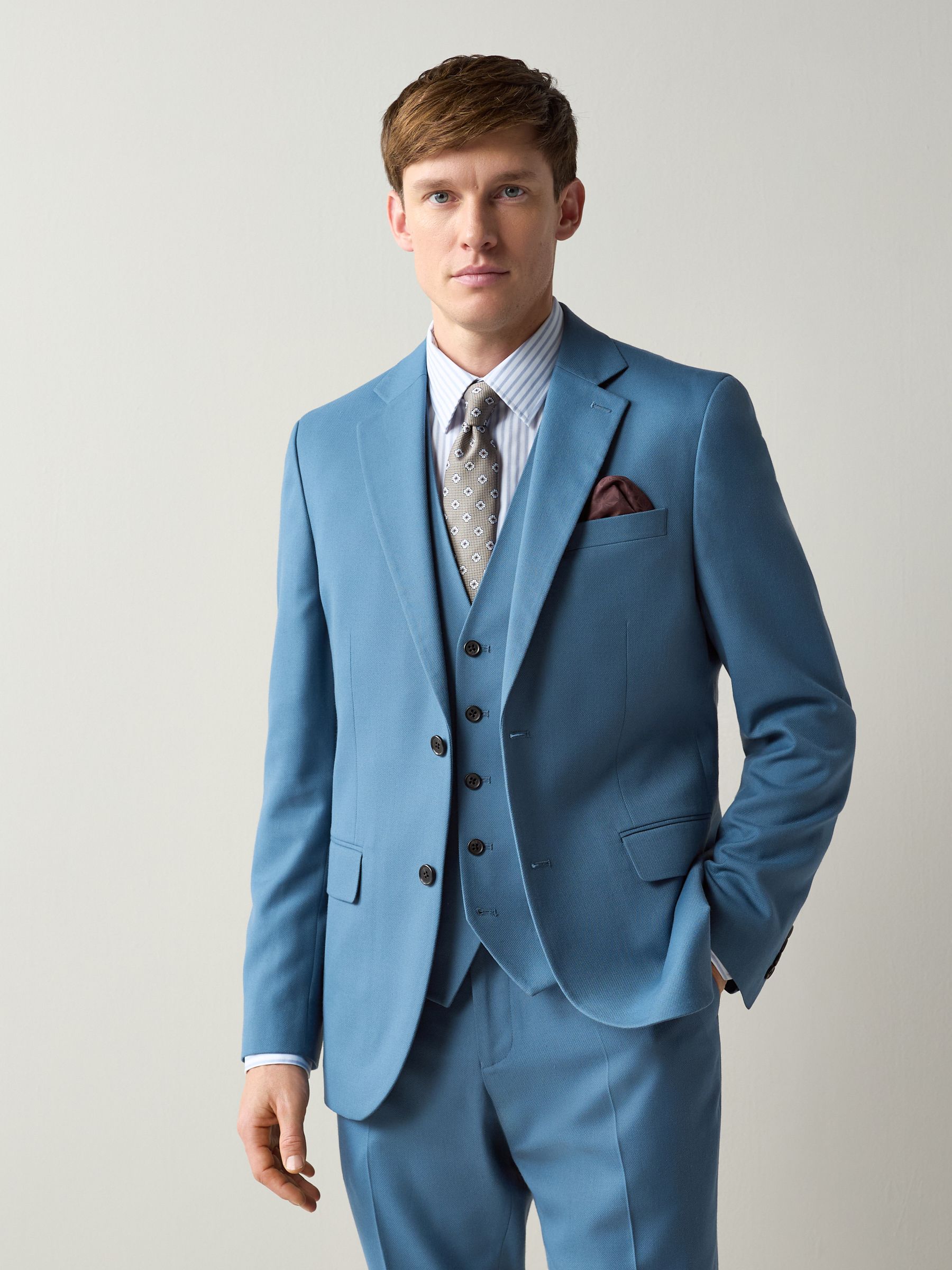 Buy Blue Slim Fit Textured Suit Jacket from Next USA
