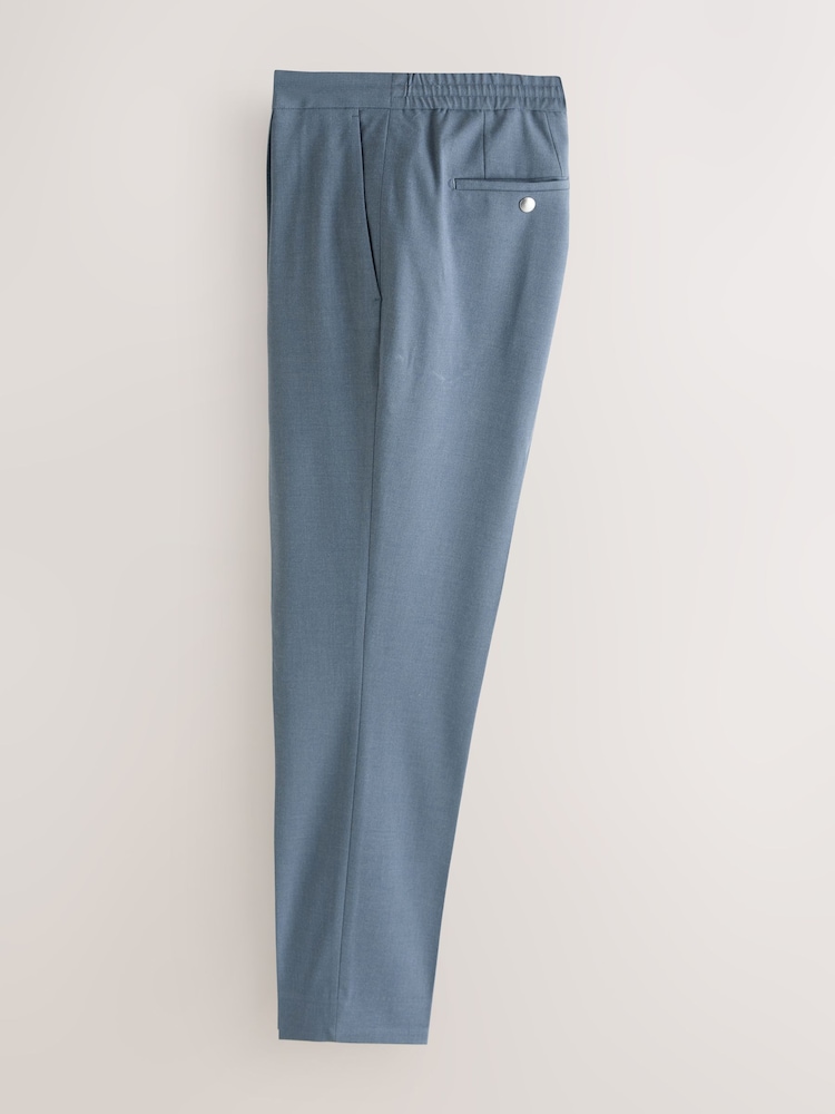 Steel Blue Regular Tapered Fit N. Premium Smart Trousers with Elasticated Waistband - Image 2 of 4