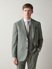 Green Regular Fit Textured Suit Jacket - Image 1 of 11