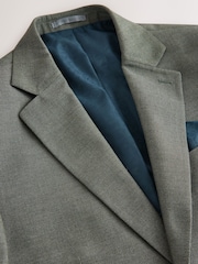 Green Regular Fit Textured Suit Jacket - Image 8 of 11