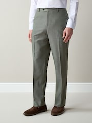 Green Regular Fit Textured Suit Trousers - Image 1 of 9