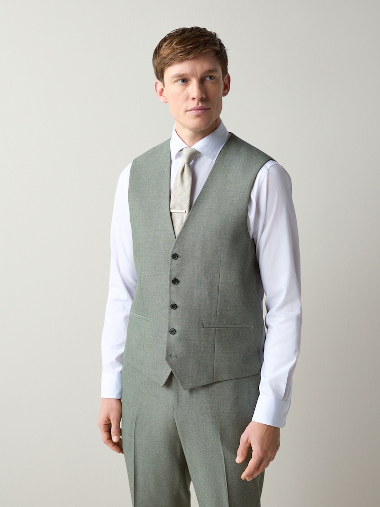 Verde - Costum texturat vestă - Imaginea 1 din 8 Verde - Costum texturat vestă - Imaginea 1 din 8