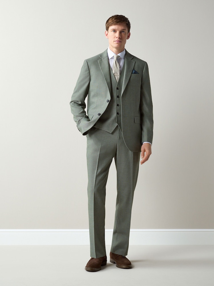 Verde - Costum texturat vestă - Imaginea 2 din 8 Verde - Costum texturat vestă - Imaginea 2 din 8