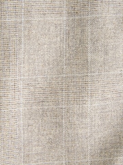 Neutral Check Cotton Linen Blend Suit Trousers - Image 7 of 9