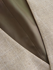 Neutral Check Cotton Linen Blend Suit Waistcoat - Image 8 of 8