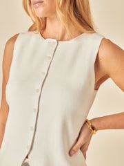 Nobodys Child White Fine Gauge Knitted Waistcoat - Image 5 of 5
