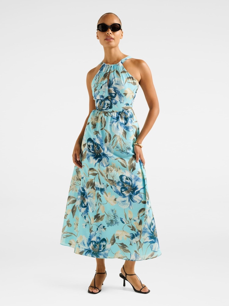 Forever New Dakota Printed Halter Neck Midi Dress Contains Linen - Bild 5 von 5 Forever New Dakota Printed Halter Neck Midi Dress Contains Linen - Bild 5 von 5