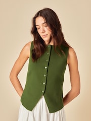 Nobodys Child Green Fine Gauge Knitted Waistcoat - Image 1 of 5