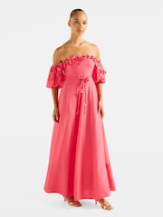 Forever New Cora Floral Print Appliqué Midi Dress Contains Linen - Imagen 4 de 4