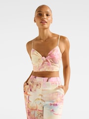 Forever New Linen Blend Annie Tie Front Top - Imagem 1 de 5