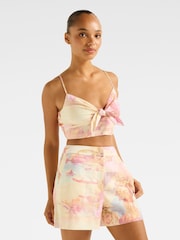 Forever New Linen Blend Annie Tie Front Top - Imagem 3 de 5