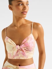 Forever New Linen Blend Annie Tie Front Top - Imagem 4 de 5