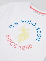 U.S. Polo Assn Blue Girls Oversized Graphic Print T-Shirt & Leggings Set - Image 3 of 5