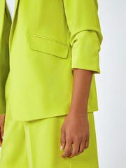 Roman Green Ruched 3/4 Sleeve Stretch Blazer - Image 5 of 5