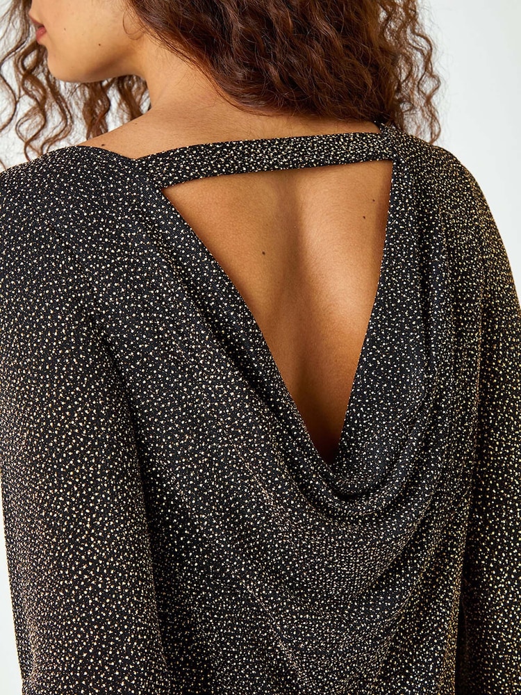 Roman Glitter Cowl Cutout Swing Stretch Dress - Bild 5 von 5 Roman Glitter Cowl Cutout Swing Stretch Dress - Bild 5 von 5