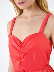 Roman Pink Cotton Strappy Tiered Midi Dress - Image 5 of 6