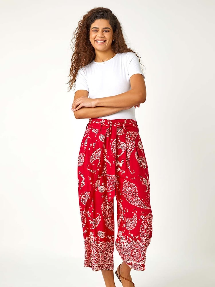 Pantalones de pernera ancha y corte cónico con estampado de cachemira de Roman - Imagen 2 de 5 Pantalones de pernera ancha y corte cónico con estampado de cachemira de Roman - Imagen 2 de 5