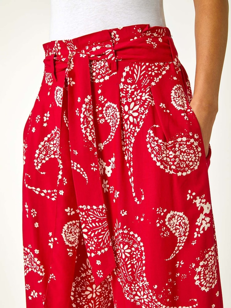 Roman Paisley Print Wide Leg Cropped Trousers - Slika 5 iz 5