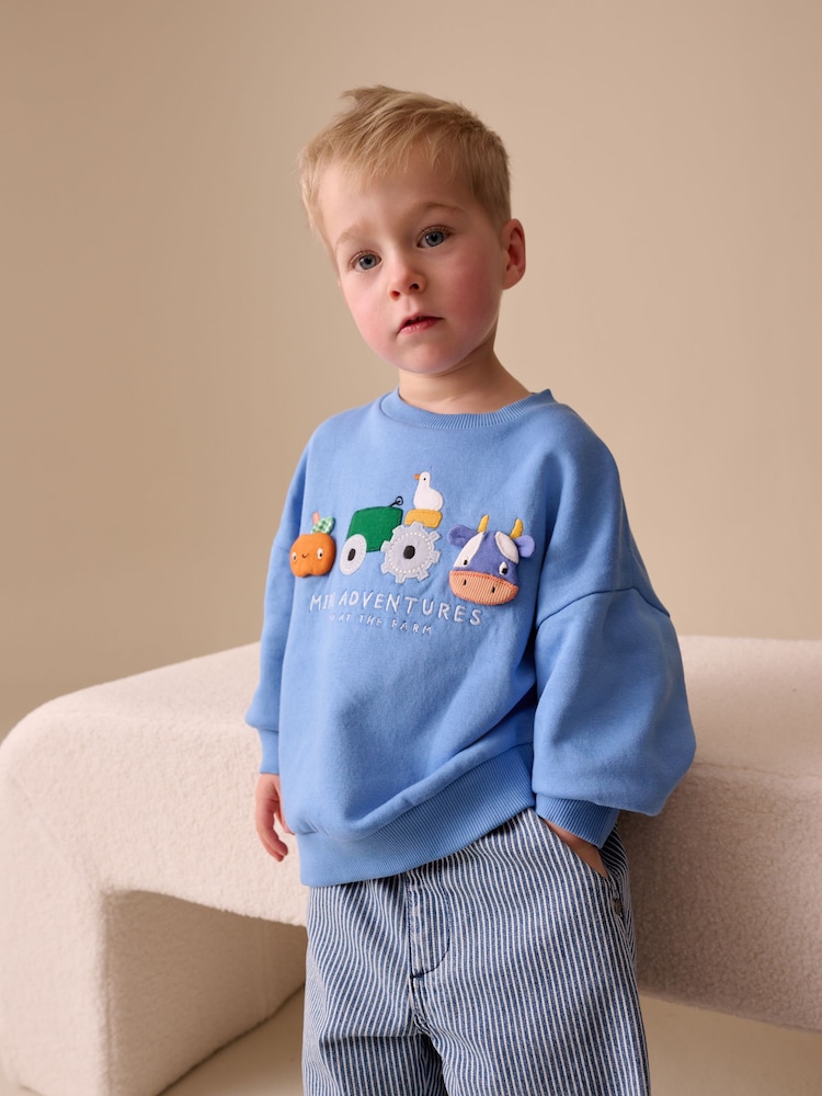 أزرق - بتصميم حيوانات المزرعة - سويت شيرت بياقة حافة مستديرة مزيّن بطبعة في جميع أنحائه (3 شهور-7 سنوات) - صورة 1 من 4 أزرق - بتصميم حيوانات المزرعة - سويت شيرت بياقة حافة مستديرة مزيّن بطبعة في جميع أنحائه (3 شهور-7 سنوات) - صورة 1 من 4