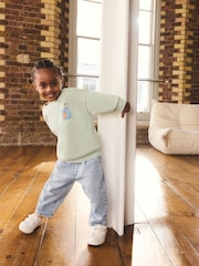 Sage Green Breakfast Print Crew Neck Sweatshirt (3mths-7yrs) - Image 3 of 9