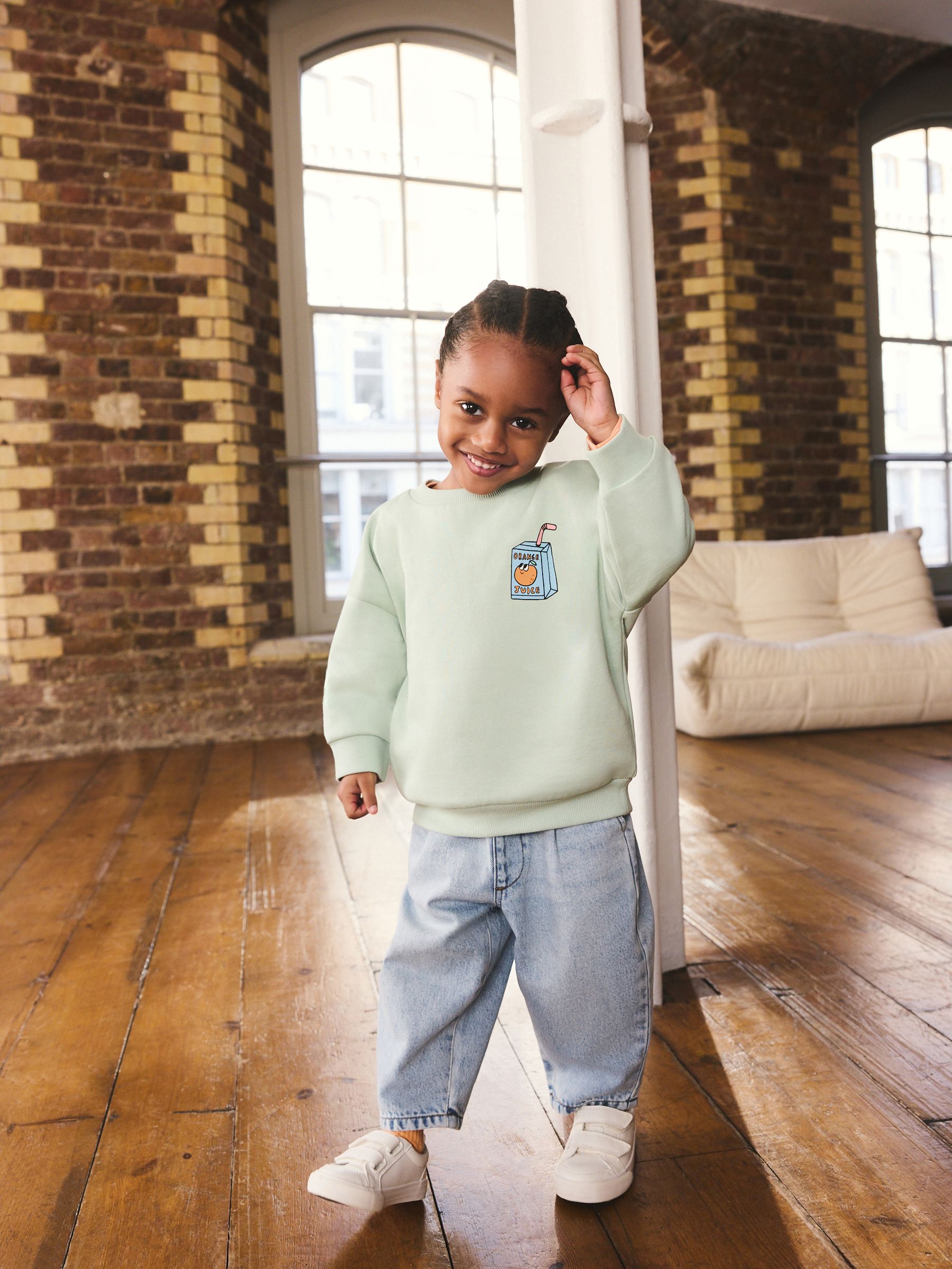 Buy Back Print Print Crew Neck Sweatshirt (3mths-7yrs) from the