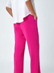 Roman Pink Petite Linen Mix Trousers - Image 3 of 5