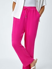 Roman Pink Petite Linen Mix Trousers - Image 4 of 5