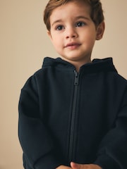 Navy Blue Zip Thru Hoodie (3mths-7yrs) - Image 1 of 4