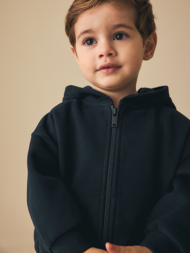 Navy Blue Zip Thru Hoodie (3mths-7yrs) - Image 1 of 4