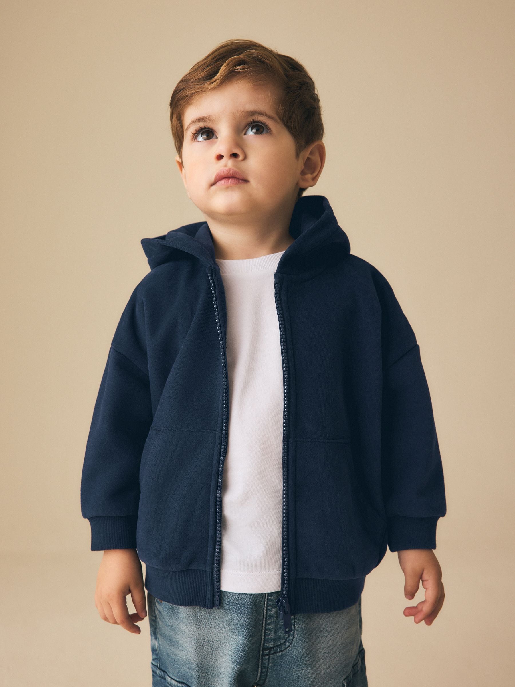 Buy Navy Blue Zip Thru Hoodie (3mths-7yrs) from Next USA