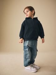 Navy Blue Zip Thru Hoodie (3mths-7yrs) - Image 4 of 4