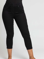 Roman Black Petite Stretch Crop Denim Jeans - Image 3 of 4