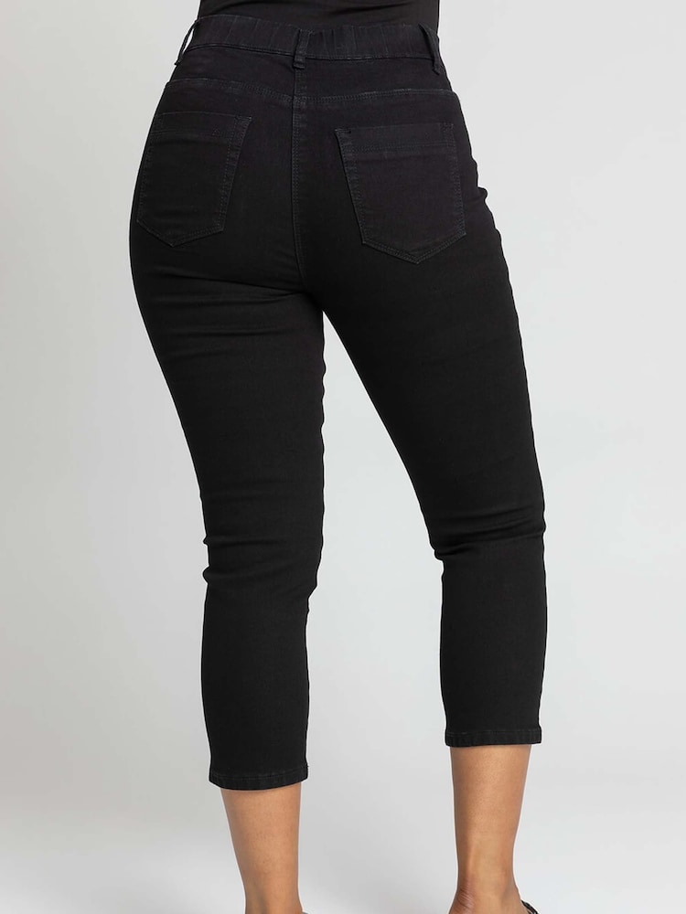 Roman Black Petite Stretch Crop Denim Jeans - Image 4 of 4
