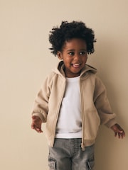 Stone Neutral Zip Thru Hoodie (3mths-7yrs) - Image 1 of 3