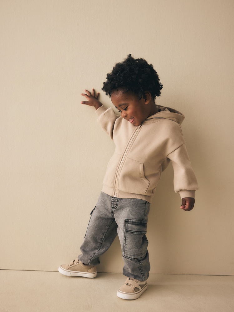 Stone Neutral Zip Thru Hoodie (3mths-7yrs) - Image 2 of 3