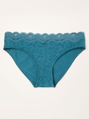 FatFace Teal Blue Garden Floral High Leg Knickers - Image 1 of 2