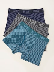 FatFace Grey 3 Pack Stripe Boxers - Image 1 of 2