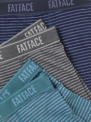 FatFace Grey 3 Pack Stripe Boxers - Image 2 of 2