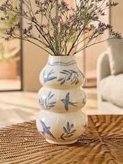 Blue Coastal Ceramic Vase - Image 1 of 3