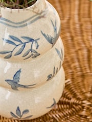 Blue Coastal Ceramic Vase - Image 2 of 3