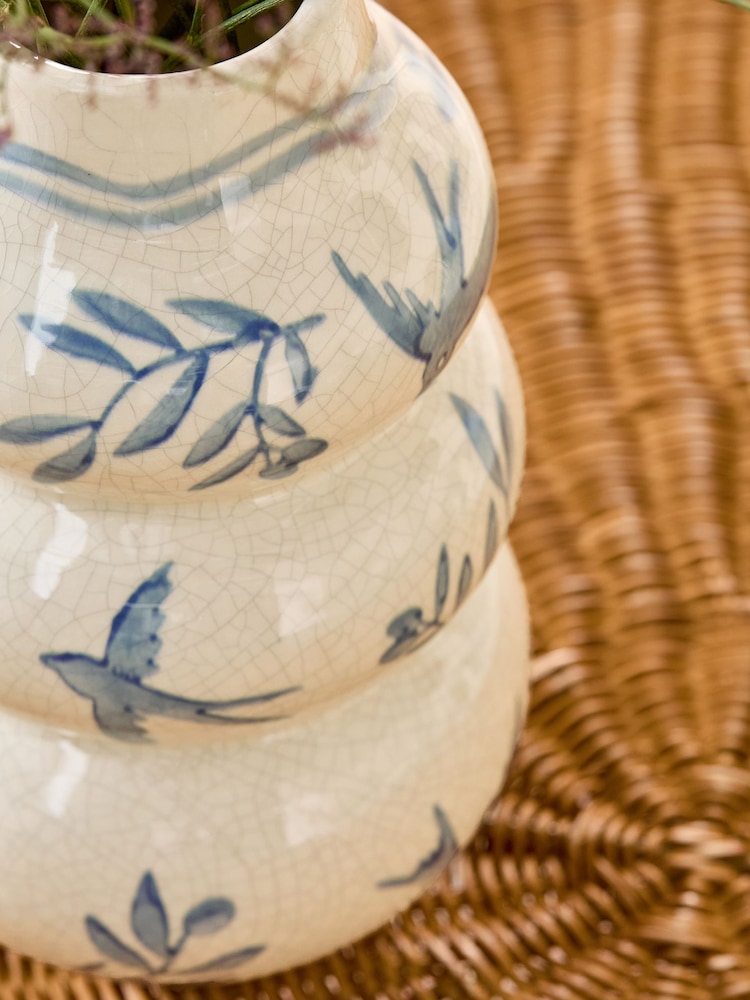 Blue Coastal Ceramic Vase - Image 2 of 3