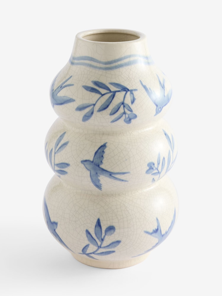 Blue Coastal Ceramic Vase - Image 3 of 3