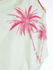 River Island Green Palm Placed Asymmetric Swimsuit - Image 3 of 4