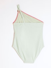 River Island Green Palm Placed Asymmetric Swimsuit - Image 4 of 4