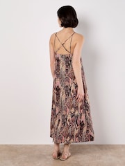 Apricot Brown Ikat A-Line Slip Dress - Image 2 of 4