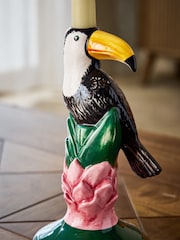 Green Toucan Ceramic Taper Candle Holder - Image 3 of 4