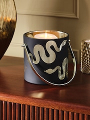Black/Gold Snake Glass Lantern - Image 1 of 4
