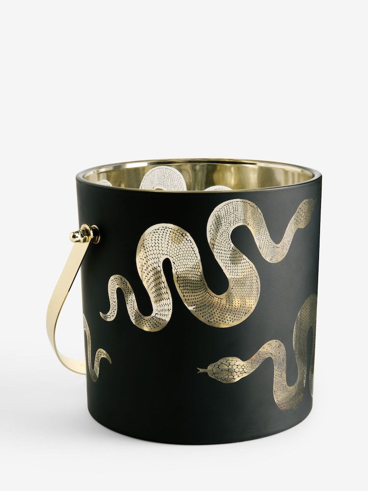 Black/Gold Snake Glass Lantern - Image 4 of 4 Black/Gold Snake Glass Lantern - Image 4 of 4