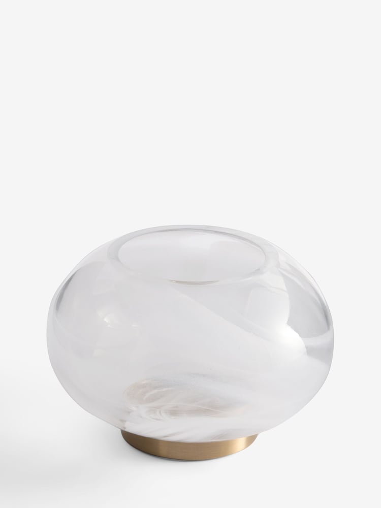 White Claremont Glass Candle Holder Tealight - Image 4 of 4
